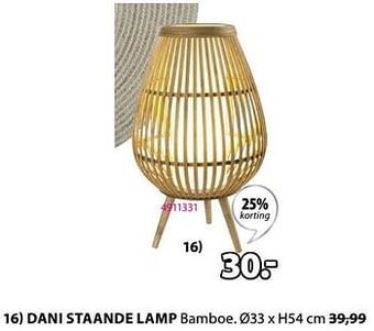 Jysk Dani staande lamp aanbieding