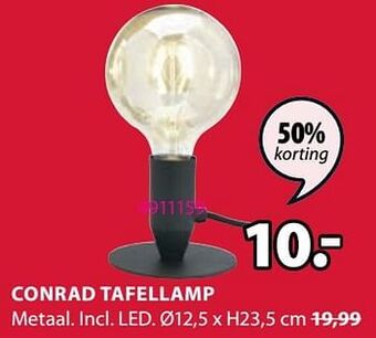 Jysk Conrad tafellamp aanbieding