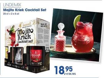 Prik en Tik Lindemix Mojito Kriek Cocktail Set aanbieding