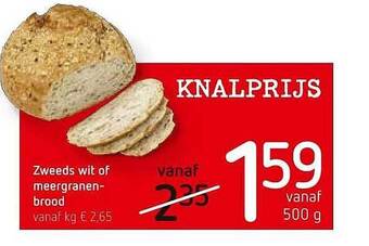 Spar Colruyt Zweeds Wit Of Meergranen Brood aanbieding