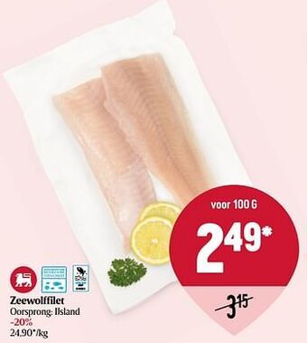 Delhaize Zeewolffilet aanbieding