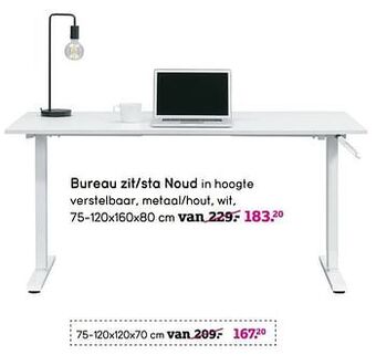Leen Bakker Bureau zit-sta noud aanbieding