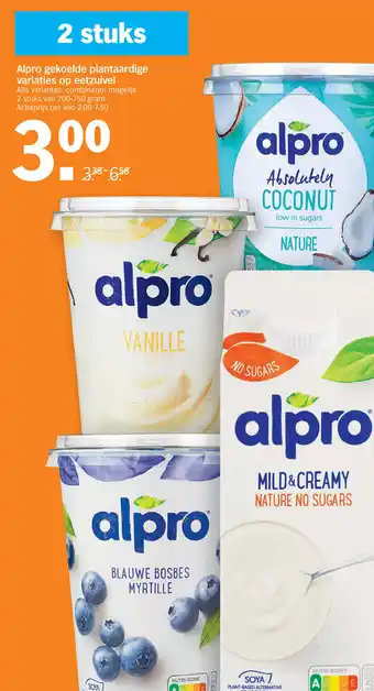 Albert Heijn Alpro gekoelde plantaardige variaties op eetzuivel aanbieding