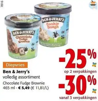 Colruyt Ben + jerry’s chocolate fudge brownie aanbieding