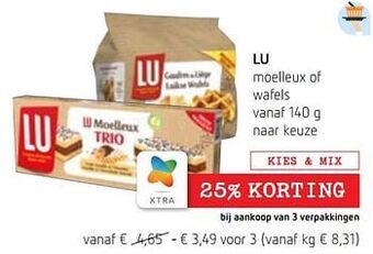 Spar Colruyt Lu moelleux of wafels aanbieding