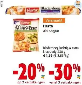 Colruyt Herta bladerdeeg luchtig + extra knapperig aanbieding