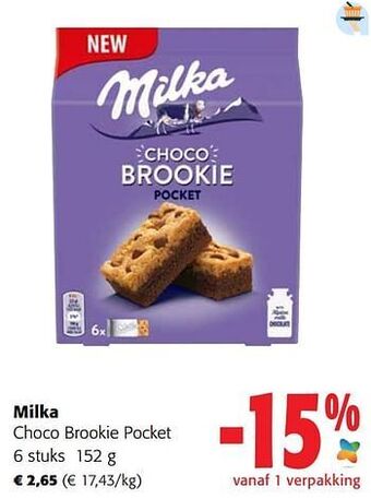 Colruyt Milka choco brookie pocket aanbieding