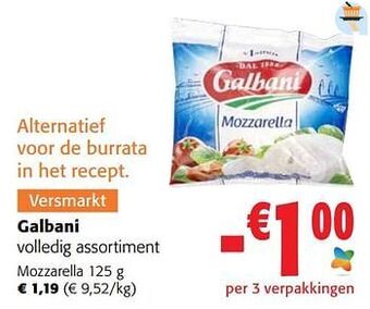 Colruyt Galbani mozzarella aanbieding
