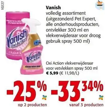 Colruyt Vanish oxi action vlekverwijderaar voor vetvlekken spray aanbieding