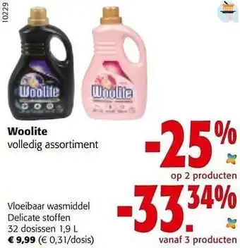 Colruyt Woolite vloeibaar wasmiddel delicate stoffen aanbieding