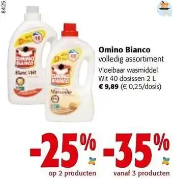 Colruyt Omino bianco vloeibaar wasmiddel wit aanbieding