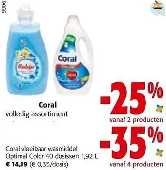 Colruyt Coral vloeibaar wasmiddel optimal color aanbieding