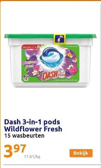 Action Dash 3 In 1 Pods Wildflower Fresh aanbieding
