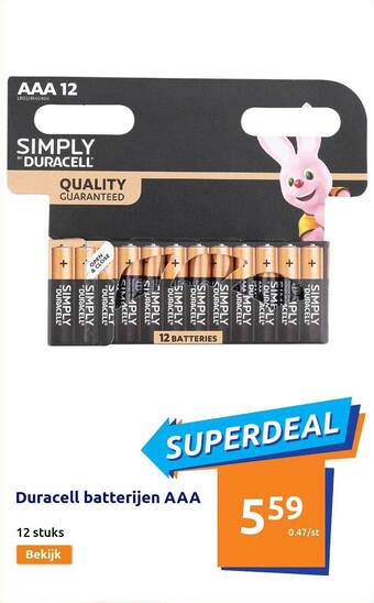 Action Duracell Batterijen Aaa aanbieding