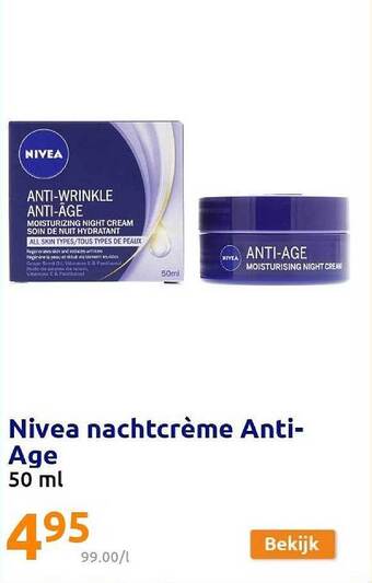 Action Nivea Nachtcrème Anti Age aanbieding