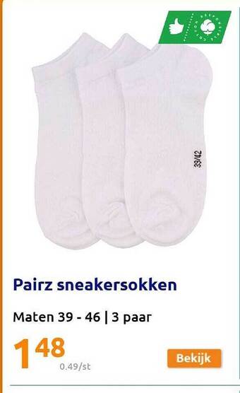 Action Pairz Sneakersokken aanbieding