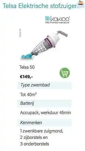 Kokido elektrische stofzuigers telsa 50