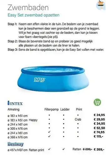 Multi bazar Easy set zwembad opzetten aanbieding