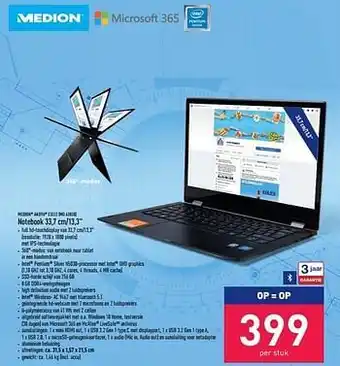 ALDI Medion akoya e3222 md 63820 notebook aanbieding