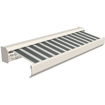 Brico Domasol zonnetent elektrisch ’Factor 30-A’ groen/wit smalle strepen 550 x 300 cm aanbieding