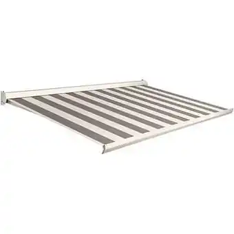 Brico Domasol zonnetent manueel ’Factor 10-C’ zwart/witte strepen 450 x 250 cm aanbieding