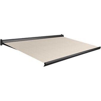 Brico Domasol zonnetent elektrisch ’Factor 10-A’ bruin/wit smalle strepen 300 x 250 cm aanbieding