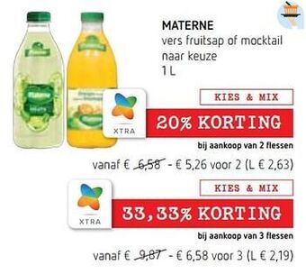 Materne vers fruitsap of mocktail