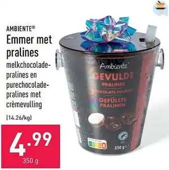 ALDI Emmer met pralines aanbieding