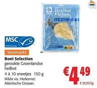Colruyt Boni selection gerookte groenlandse heilbot aanbieding