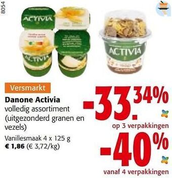 Colruyt Danone activia vanillesmaak aanbieding