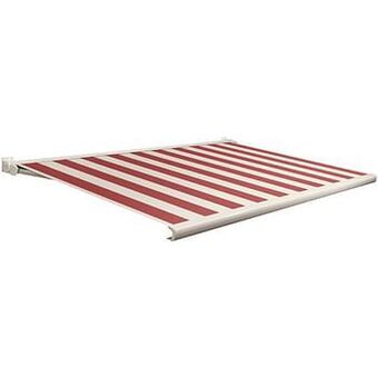 Brico Domasol zonnetent elektrisch ’Factor 20-C’ rood/witte strepen 400 x 250 cm aanbieding