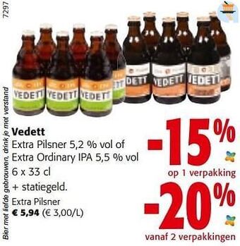 Colruyt Vedett extra pilsner aanbieding