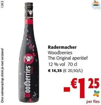 Colruyt Radermacher woodberries the original aperitief aanbieding