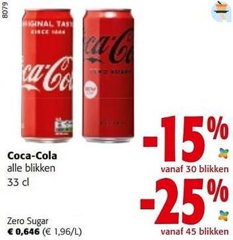 Colruyt Coca-cola zero sugar aanbieding