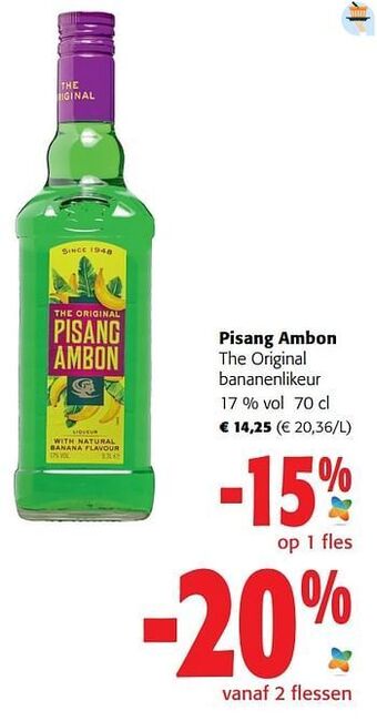 Colruyt Pisang ambon the original bananenlikeur aanbieding