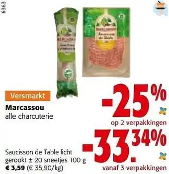 Marcassou saucisson de table licht gerookt