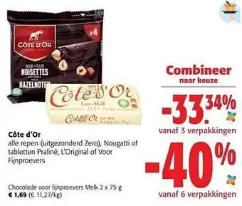 Colruyt Côte d’or chocolade voor fijnproevers melk aanbieding