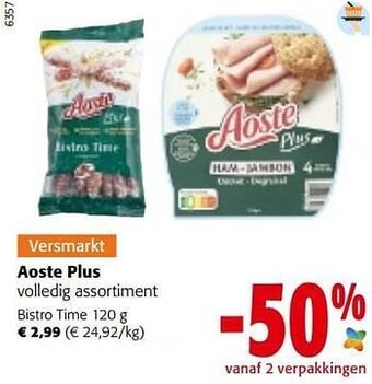 Colruyt Aoste plus bistro time aanbieding