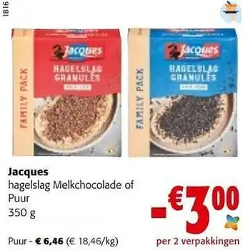 Colruyt Jacques hagelslag puur aanbieding