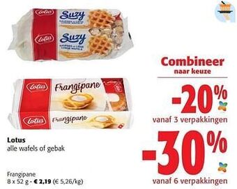 Colruyt Lotus frangipane aanbieding