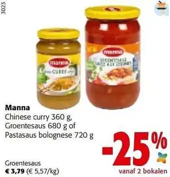 Colruyt Manna groentesaus aanbieding