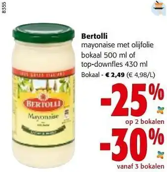 Colruyt Bertolli mayonaise met olijfolie bokaal aanbieding