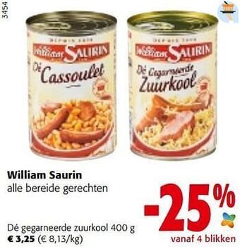 Colruyt William saurin dé gegarneerde zuurkool aanbieding