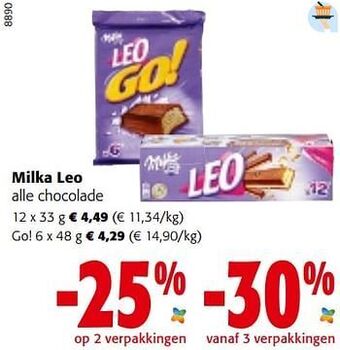 Colruyt Milka leo alle chocolade aanbieding