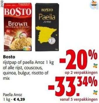 Colruyt Bosto paella arroz aanbieding