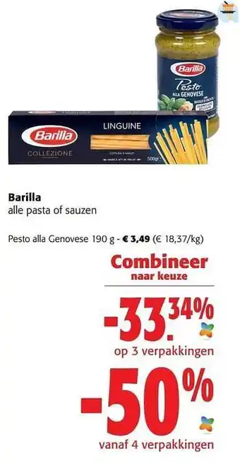 Colruyt Barilla pesto alla genovese aanbieding
