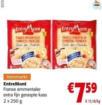 Colruyt Entremont franse emmentaler extra fijn geraspte kaas aanbieding