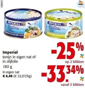 Colruyt Imperial tonijn in eigen nat aanbieding