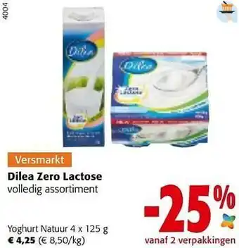 Colruyt Dilea zero lactose yoghurt natuur aanbieding