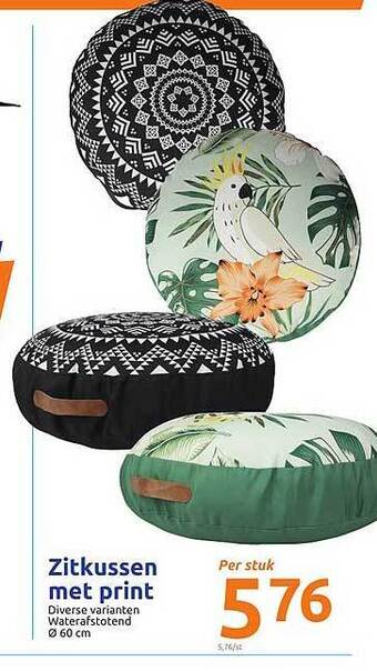 Action Zitkussen Met Print aanbieding